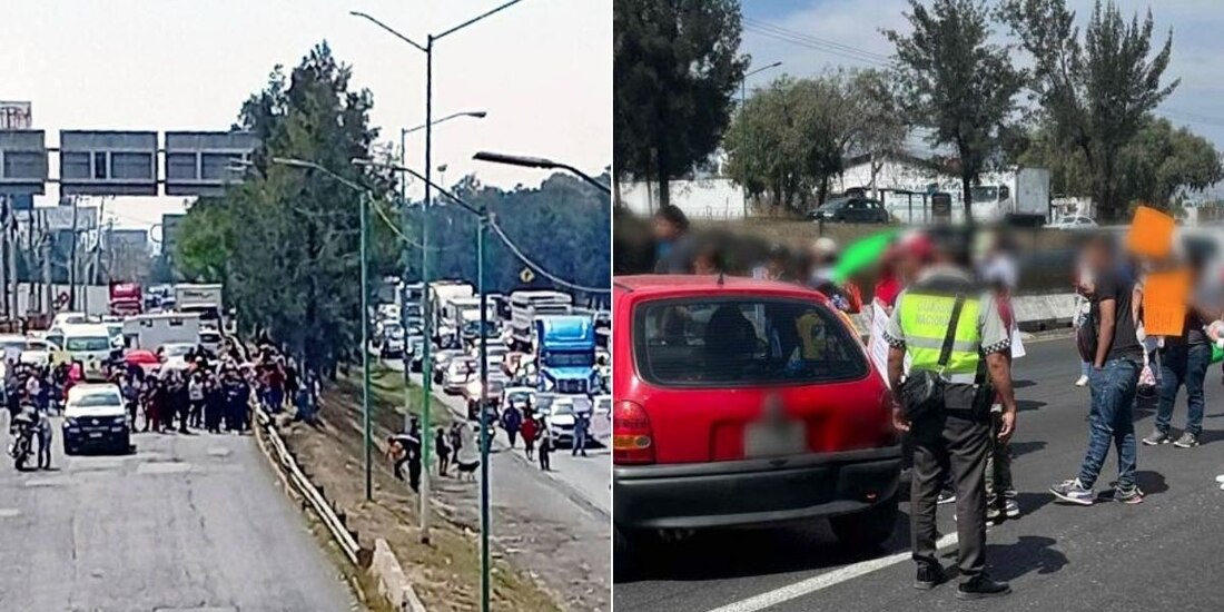 Manifestantes bloquean la México - Querétaro.