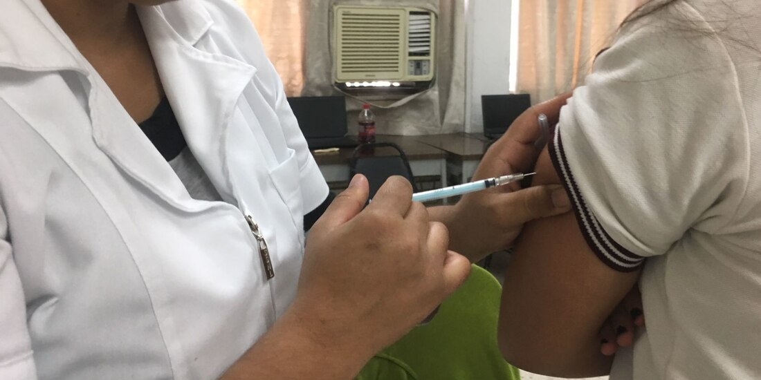 Un aspecto de una Semana Nacional de Vacunación, para la prevención de la influenza, hepatitis b, sarampión y otras enfermedades