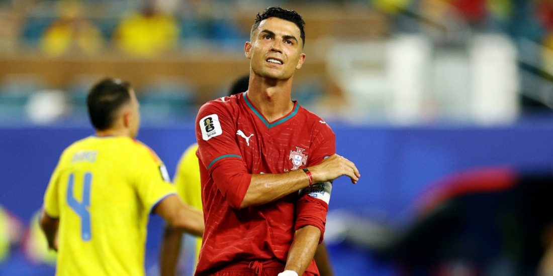 Cristiano Ronaldo durante el partido ante Colombia.