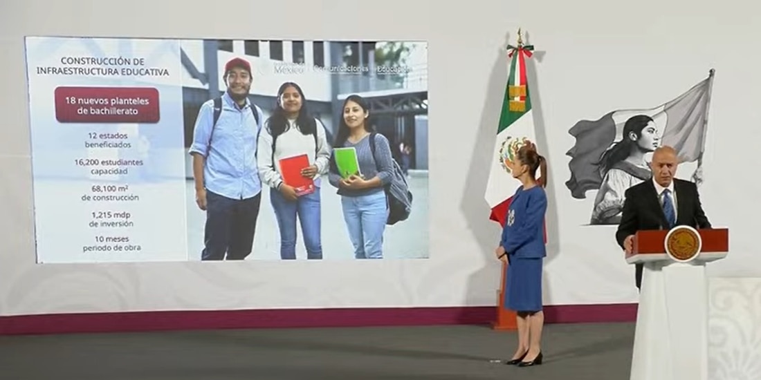 Jesús Antonio Esteva Medina, secretario de Infraestructura, Comunicaciones y Transportes, hizo la explicación, durante la Mañanera del Pueblo.