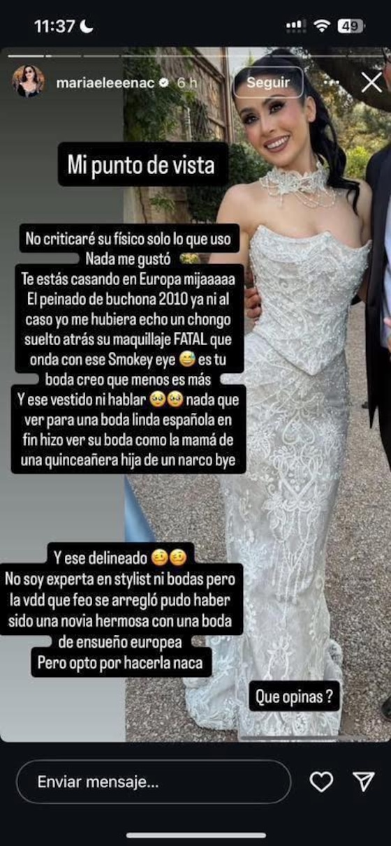 Critican a Lupita Villalobos por su boda.