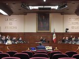 Ministros de la Corte en sesión del pleno, ayer.