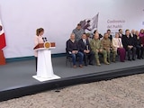 Presentación del general en la Mañanera del Pueblo.