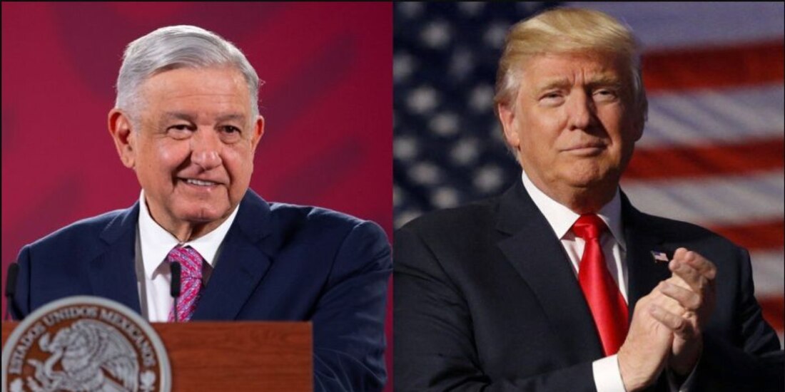 El Presidente López Obrador y su homólogo Donald Trump