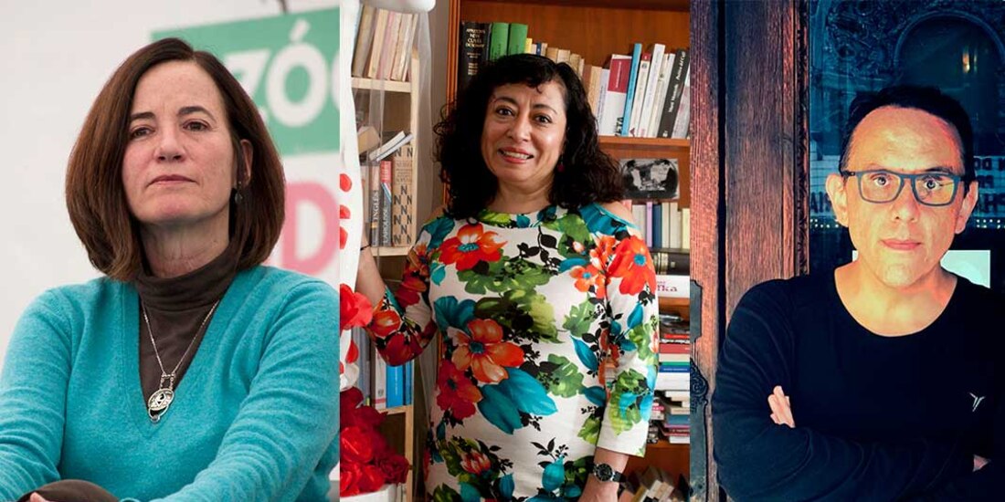 Mónica Lavín, Ana Clavel y Alberto Chimal.