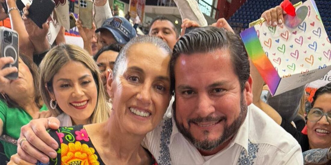 La Presidenta Claudia Sheinbaum y el alcalde de Tijuana, Ismael Burgueño.