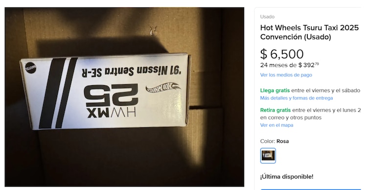 Reventa del Taxi Tsuru de la CDMX de Hot Wheels