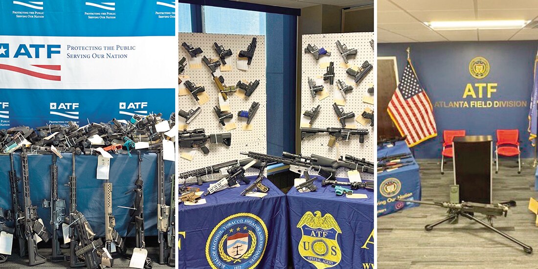 Muestra del arsenal incautado por la ATF durante el gobierno de Donald Trump.