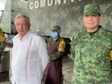 AMLO con elementos de Ejército en Macuspana, Tabasco