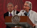Andrés Manuel López Obrador, presidente dae México, acompañado de Olga Sánchez Cordero, secretaria de Gobernación, el 29 de julio de 2020.