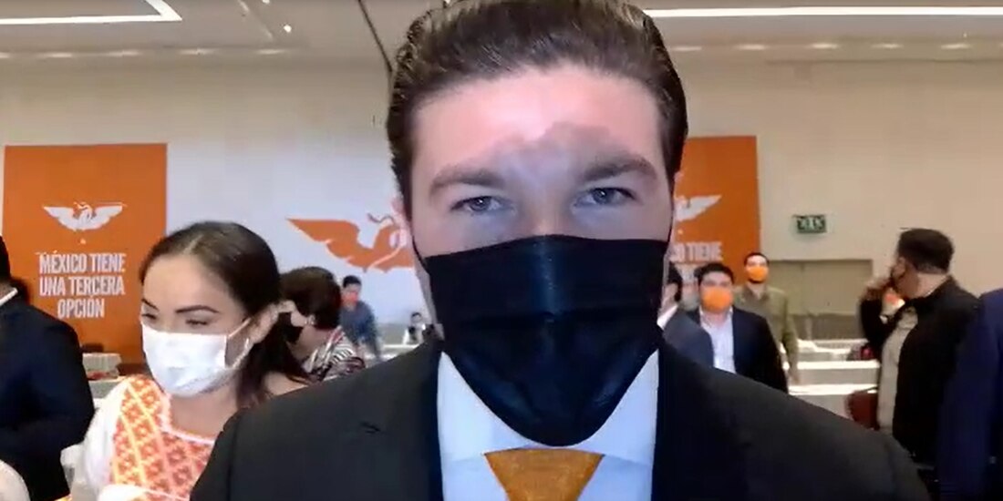 Samuel García durante la reunión del Vigésimo Primero Consejo Nacional del partido Movimiento Ciudadano.