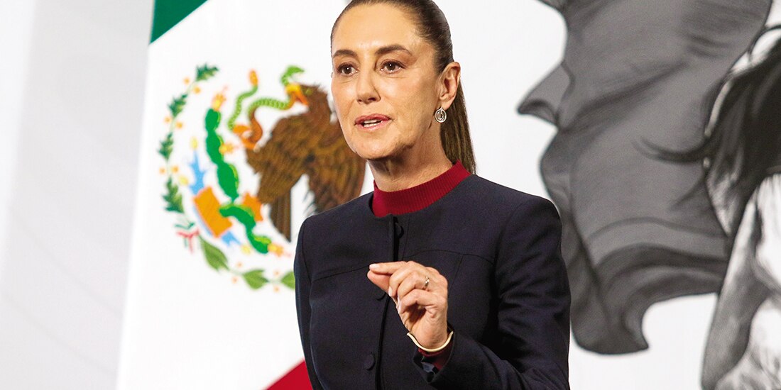 La presidenta Claudia Sheinbaum, ayer, en conferencia de prensa.