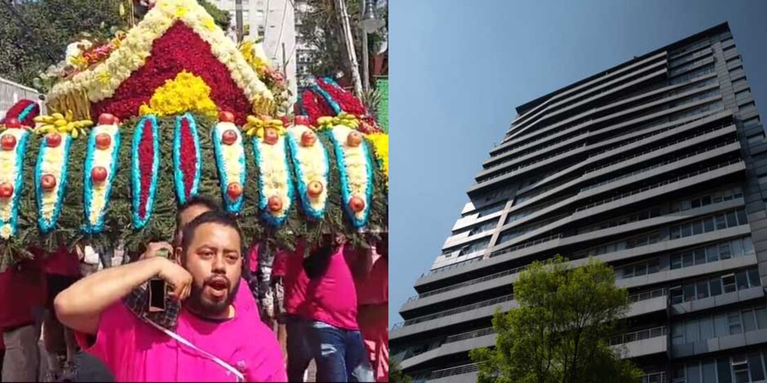 Arrojan agua y papeles mojados a procesión durante fiesta patronal en el pueblo de Xoco