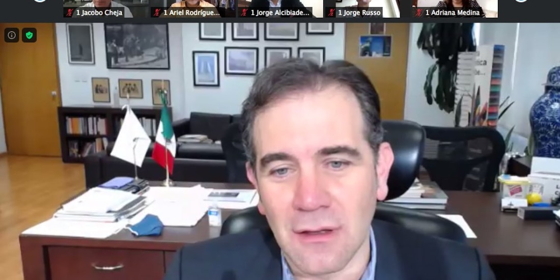 El Consejero presidente deal INE en reunión de Movimiento Ciudadano, ayer.