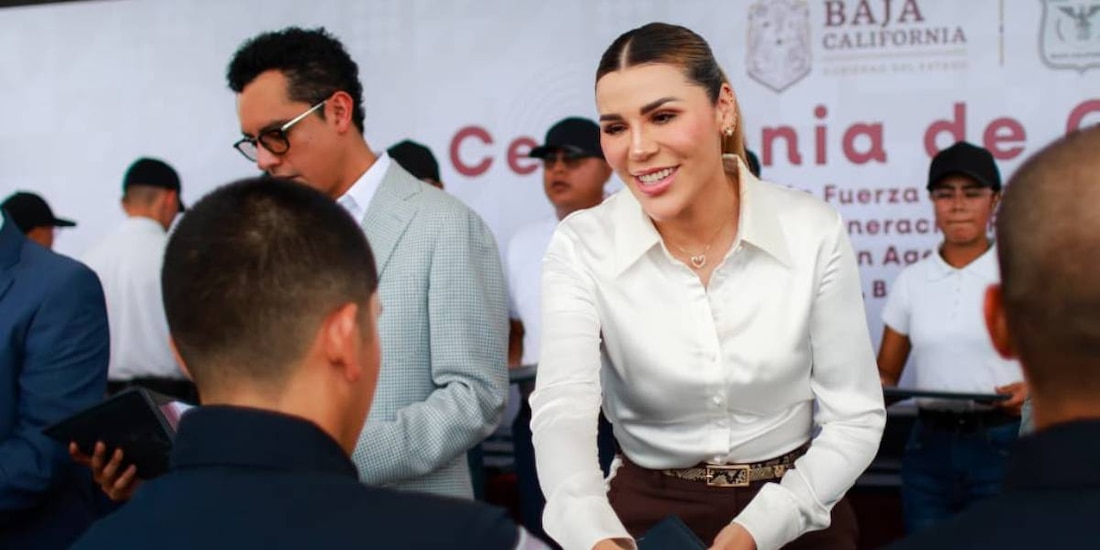 La titular del Ejecutivo en el estado, Marina del Pilar Ávila Olmeda, presidió el acto protocolario en el municipio de Tecate.