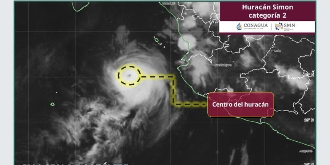 Huracán simon vuelve a categoría 2