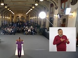 Conferencia en Palacio Nacional.