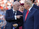 El presidente de la FIFA, Gianni Infantino, junto al presidente de EU, Donald Trump.