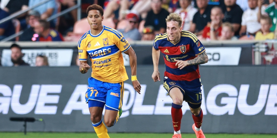 Una acción del Tigres vs Real Salt Lake de la Leagues Cup