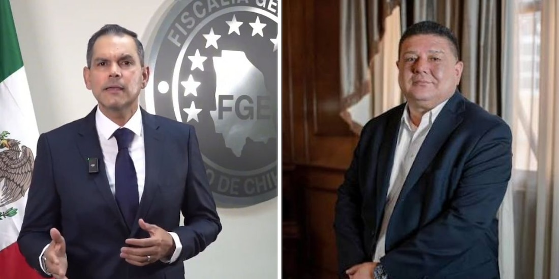 Gilberto Loya, fiscal interino de Chihuahua (izq.) comparte actualizaciones del caso de César Jáuregui, exfiscal (der.).