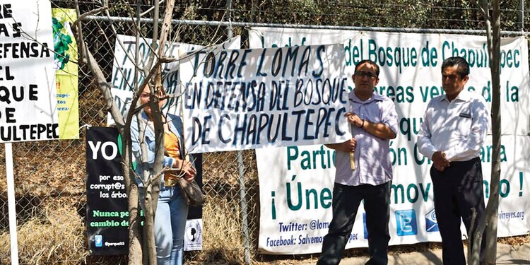 Vecinos de Chapultepec, en una protesta, en 2019.