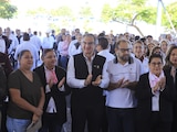 Al centro, el gobernador de Tamaulipas, Américo Villarreal Anaya.