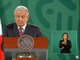 AMLO en su conferencia mañanera de este jueves 5 de agosto.