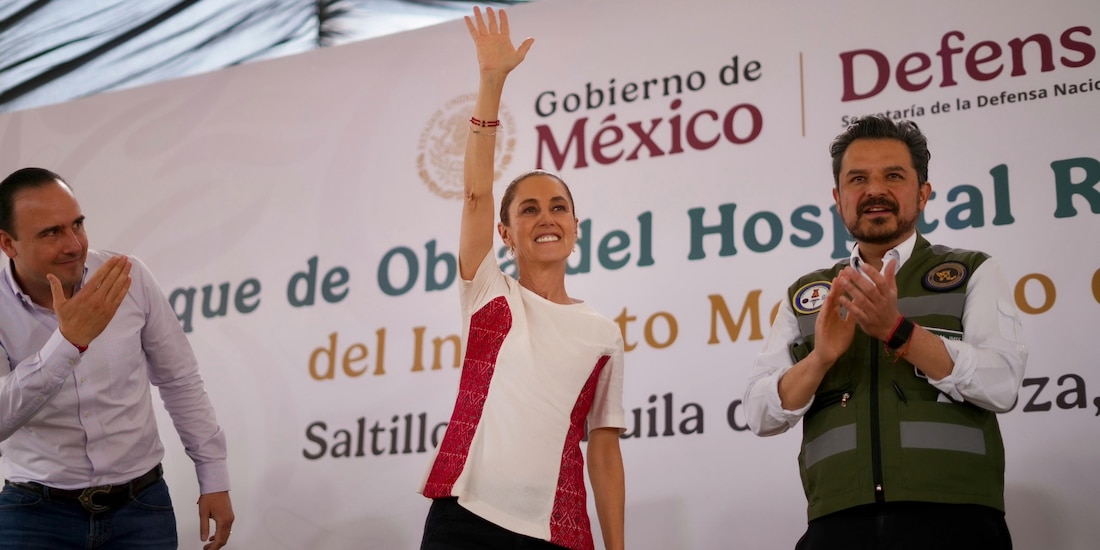 Presidenta Claudia Sheinbaum durante su gira de trabajo en Coahuila.