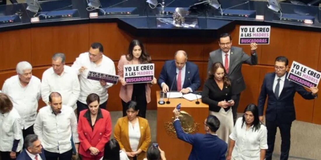 Morena y aliados revientan sesión del Senado durante propuesta de investigación sobre el caso Teuchitlán.