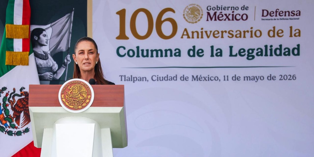 La Presidenta de México en el evento de este lunes.