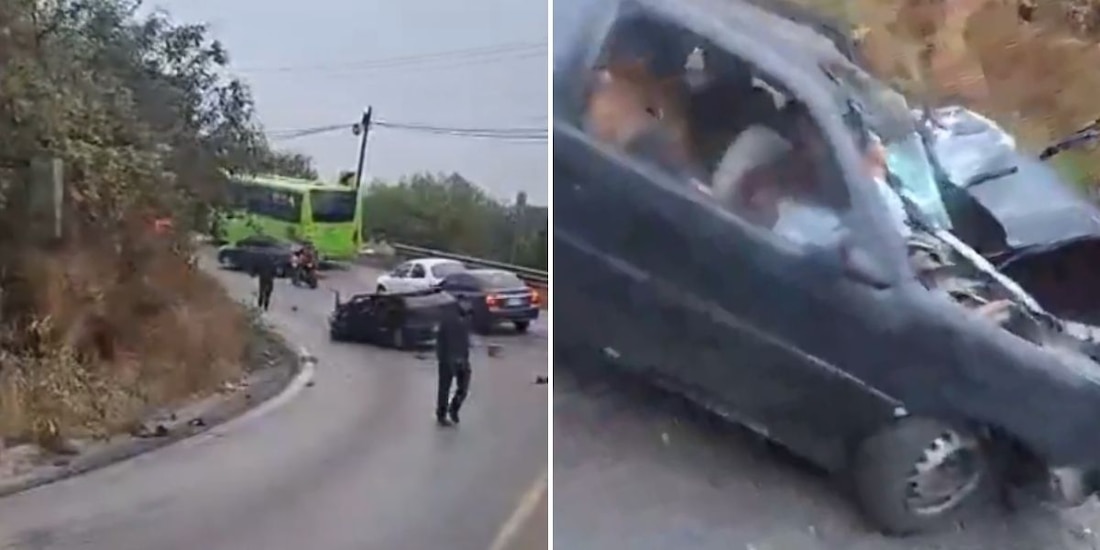 Automóvil choca contra RTP en la México - Cuernavaca.