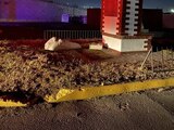 La estatua del Presidente AMLO fue tumbada.