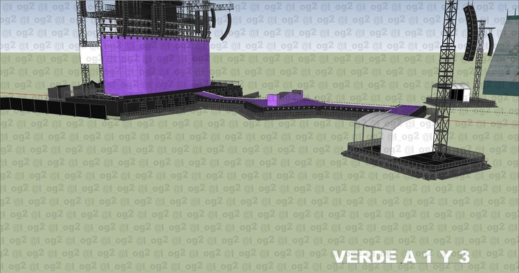 Vista del lugar Verde A zona de la 1 a la 3 en el Foro Sol