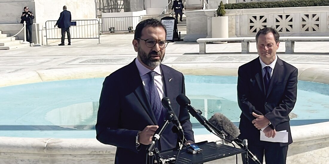 Pablo Arrocha, consultor jurídico de la Cancillería, ayer, en Washington, D. C.