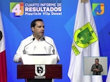 Mauricio Vila Dosal, Gobernador de Yucatán, durante su Cuarto Informe de Resultados.