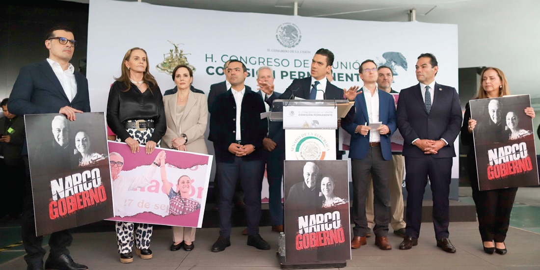 CONFERENCIA de prensa del presidente nacional del albiazul, el pasado 12 de mayo