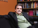 El narrador, ayer tras la entrevista.