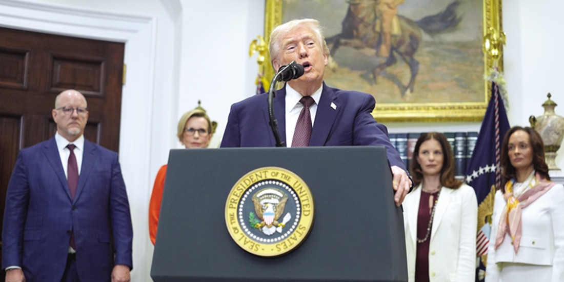 El presidente Donald Trump habla ayer durante un evento en la Casa Blanca.