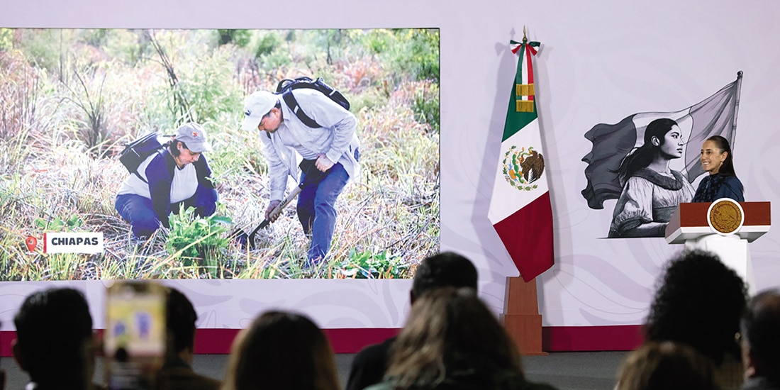 La Mandataria, ayer, en Palacio Nacional.
