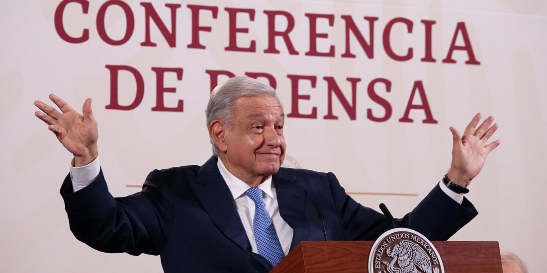 Presidente López Obrador, en conferencia matutina desde Palacio Nacional.