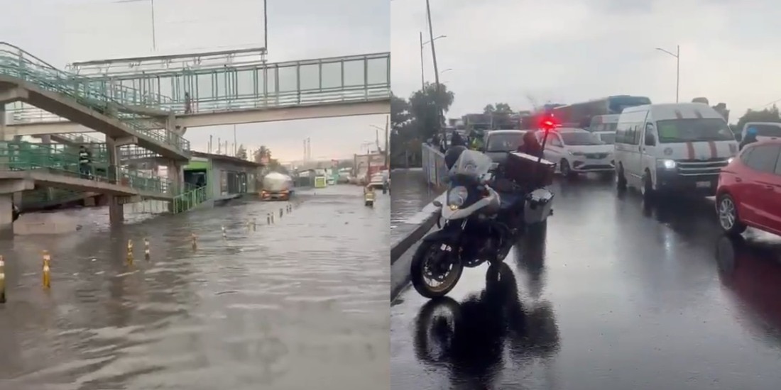 Fuerte lluvia provoca severas inundaciones en Ecatepec y Tecámac, Edomex.