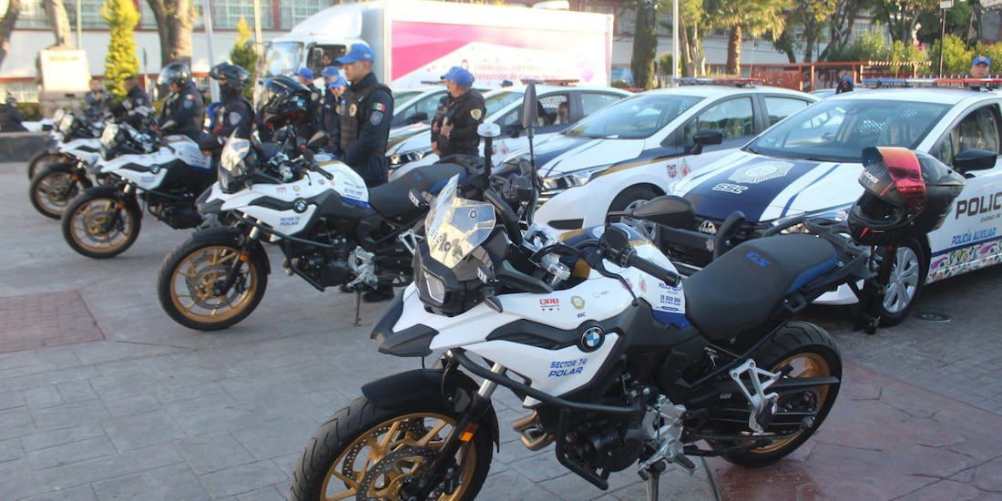 Unidades policiales en La Magdalena Contreras.