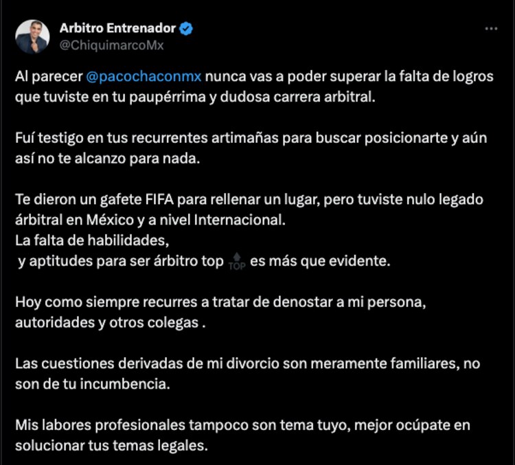 Francisco Paco Chacón y Marco Antonio Chiquimarco Rodríguez protagonizaron una pelea en redes sociales