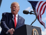 U.S. President Donald Trump arrives to deliver a campaign speech at Mankato Regional Airport in Mankato, Minnesota, U.S., August 17, 2020. REUTERS/Tom Brenner TPX IMAGES OF THE DAY