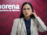 Ariadna Montiel Reyes, dirigente nacional de Morena, en conferencia de prensa