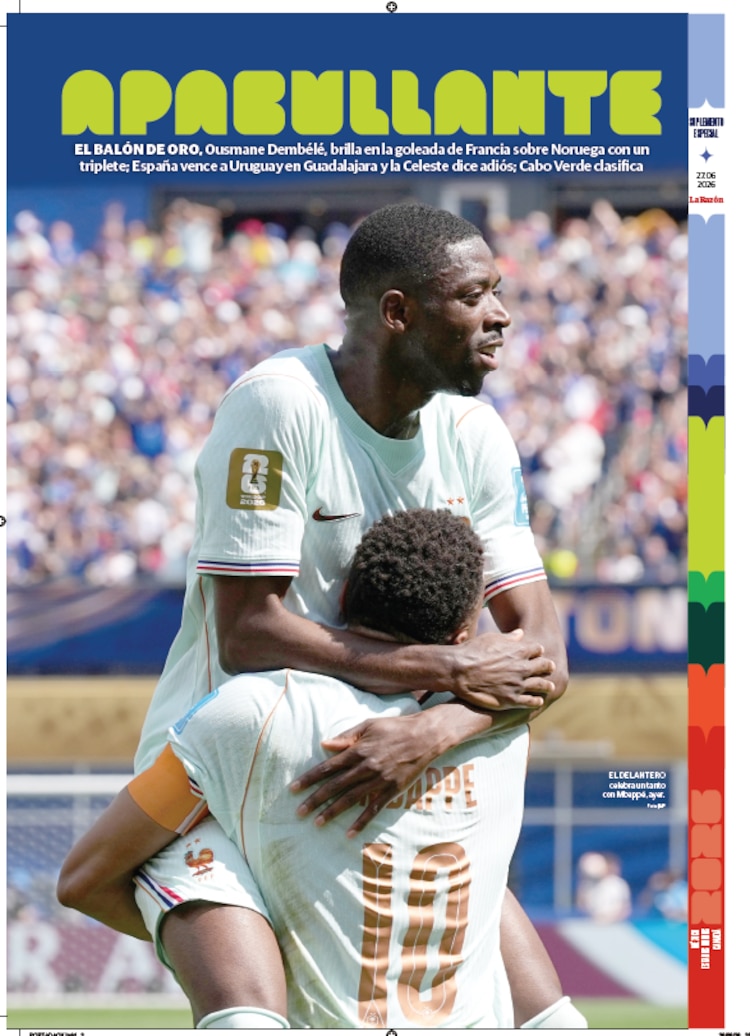 EL BALÓN DE ORO, Ousmane Dembélé, brilla en la goleada de Francia sobre Noruega con un triplete; España vence a Uruguay en Guadalajara y la Celeste dice adiós; Cabo Verde clasifica
