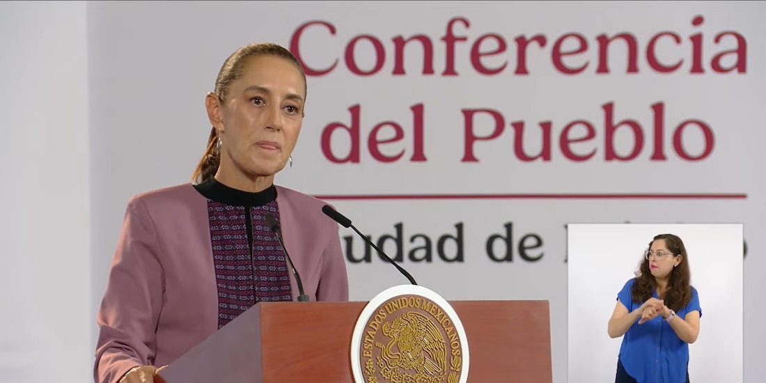 Claudia Sheinbaum este martes en Palacio Nacional.