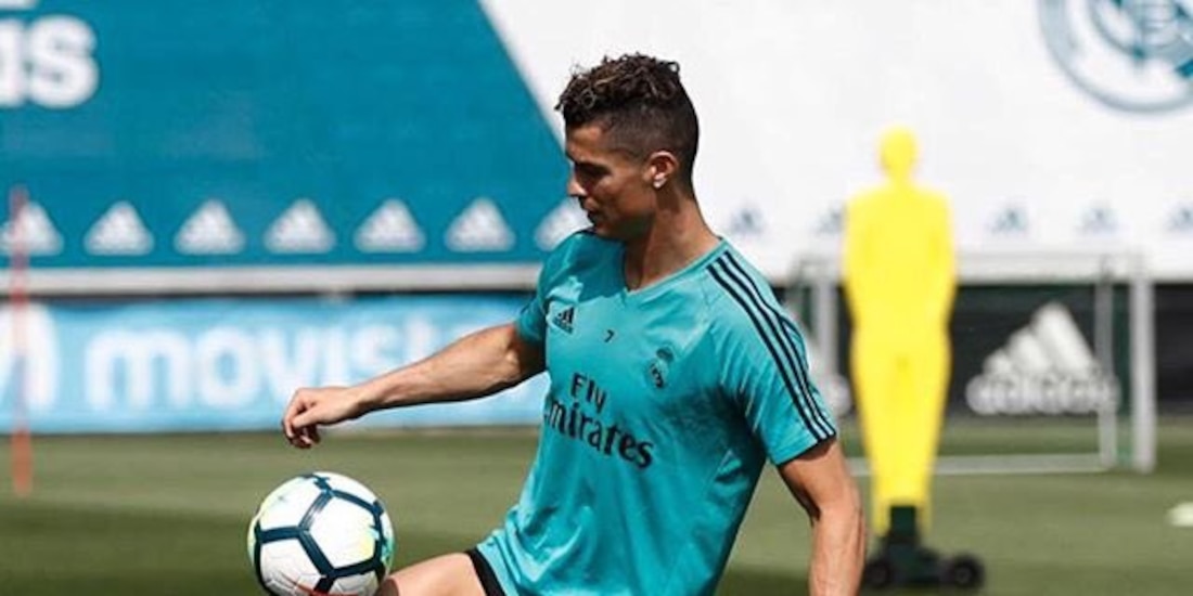 Cr7 entrena con el Real Madrid.