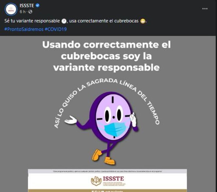 ISSSTE usa a "Miss Minutes" de Loki para promover uso de cubrebocas