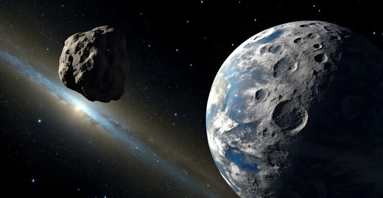 Asteroide y planeta Tierra